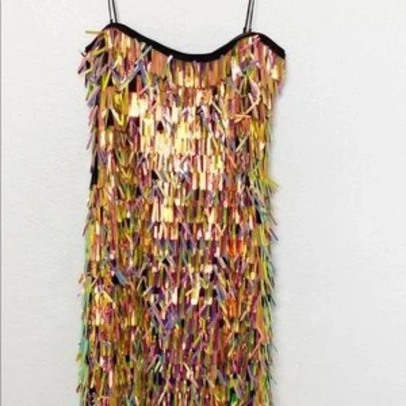 Milly Nickie Sequin Disco Midi Cocktail Dress New. New Years, holiday dress! - Picture 6 of 12